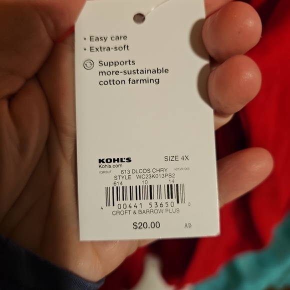 NWT Women's Size 4X Croft & Barrow Solid Red Long-Sleeve Mock Neck Shirt - Picture 6 of 6